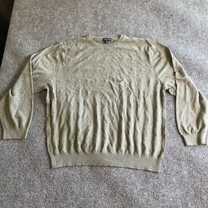 Cambridge Classics Mens XXL Sage Green Diamond‎ Textured Cotton Crewneck Sweater
